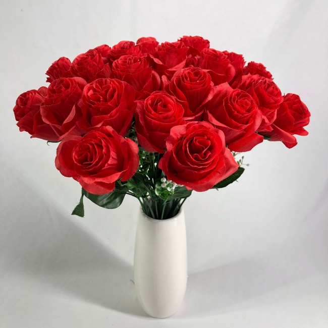 Букет роз "FITTONE", 24г, выс. 42см, шелк, цв.микс