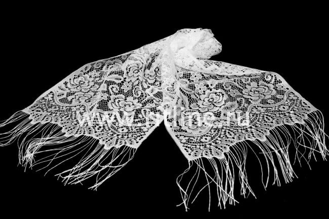 Шарф FITTONE гипюровый с цветами (132*31)