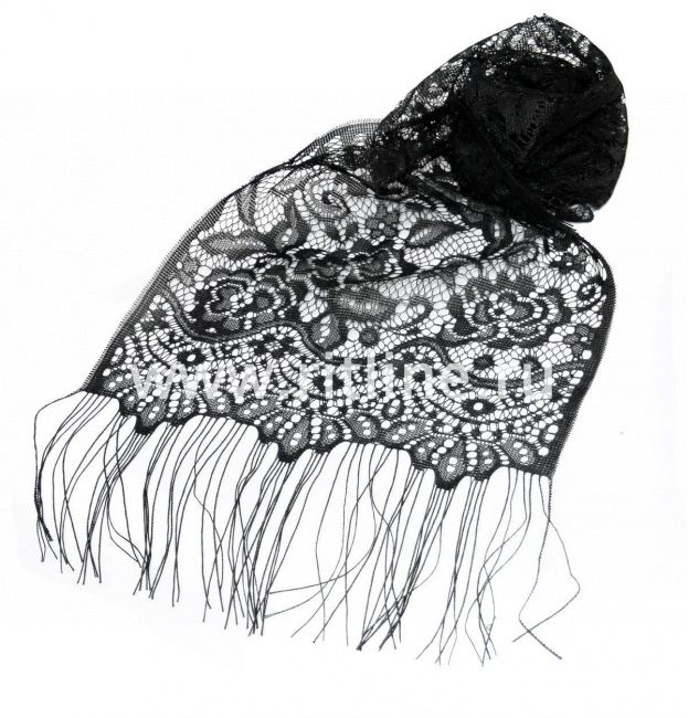 Шарф FITTONE гипюровый с цветами (132*31)