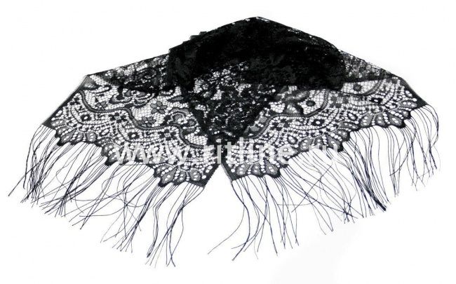 Шарф FITTONE гипюровый с цветами (132*31)