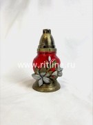 Лампада стеклянная с орнаментом (200х110, крышка пластик, цв. красный) FITTONE Лампада стеклянная с орнаментом (200х110, крышка пластик, цв. красный) FITTONE