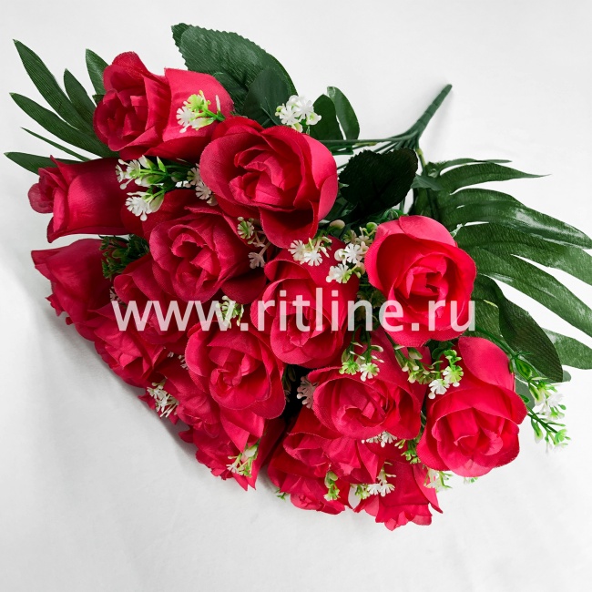 Букет роз с травкой "FITTONE", 18г, выс. 40см, цв.микс Букет роз с травкой "FITTONE", 18г, выс. 40см, цв.микс