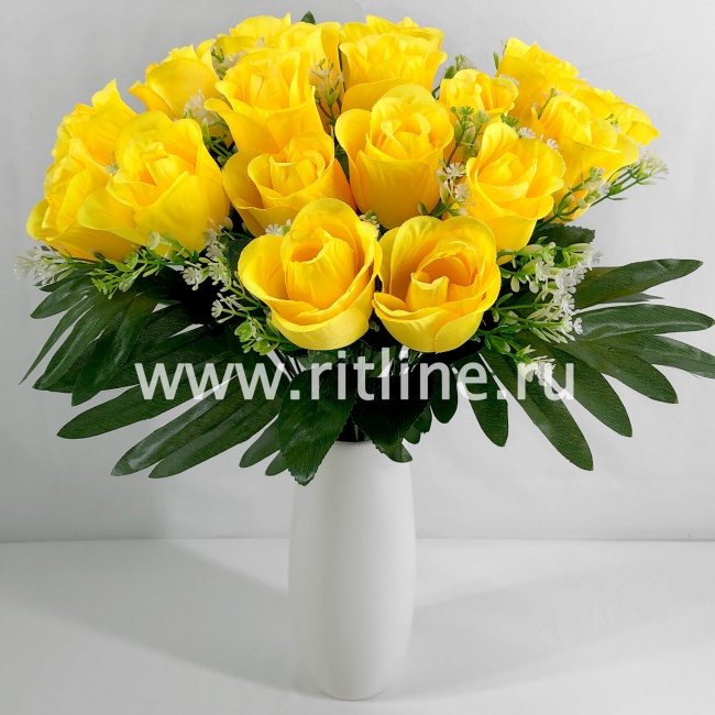 Букет роз с травкой "FITTONE", 18г, выс. 40см, цв.микс Букет роз с травкой "FITTONE", 18г, выс. 40см, цв.микс