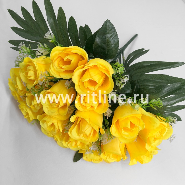 Букет роз с травкой "FITTONE", 18г, выс. 40см, цв.микс Букет роз с травкой "FITTONE", 18г, выс. 40см, цв.микс