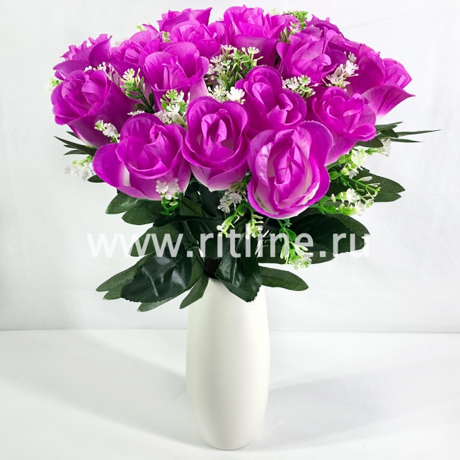 Букет роз с травкой "FITTONE", 18г, выс. 40см, цв.микс Букет роз с травкой "FITTONE", 18г, выс. 40см, цв.микс