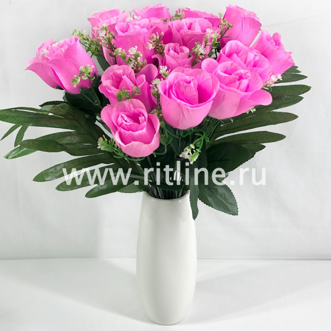 Букет роз с травкой "FITTONE", 18г, выс. 40см, цв.микс Букет роз с травкой "FITTONE", 18г, выс. 40см, цв.микс