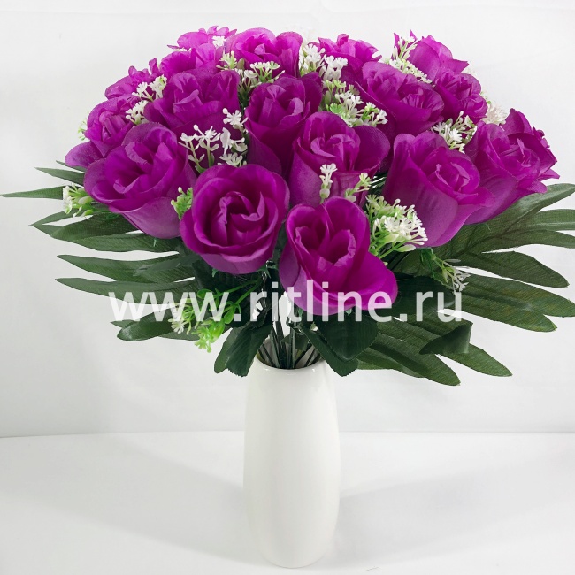 Букет роз с травкой "FITTONE", 18г, выс. 40см, цв.микс Букет роз с травкой "FITTONE", 18г, выс. 40см, цв.микс