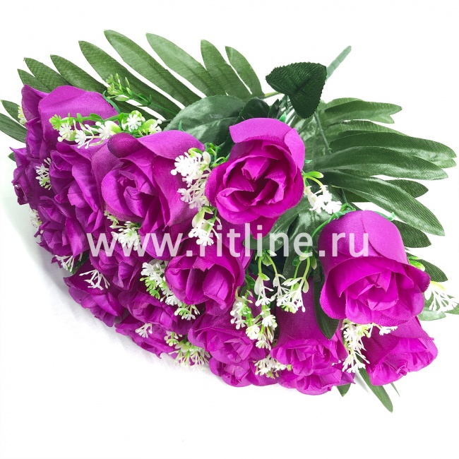 Букет роз с травкой "FITTONE", 18г, выс. 40см, цв.микс Букет роз с травкой "FITTONE", 18г, выс. 40см, цв.микс