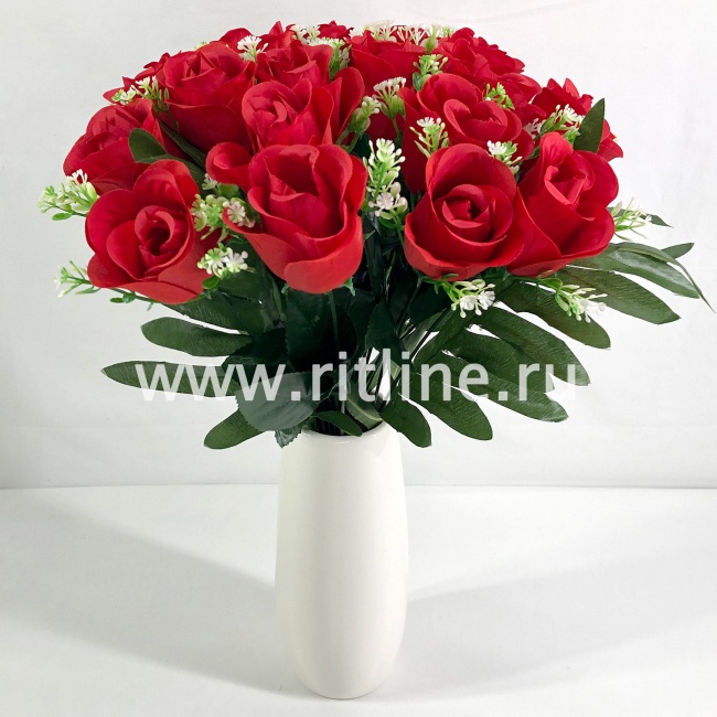 Букет роз с травкой "FITTONE", 18г, выс. 40см, цв.микс Букет роз с травкой "FITTONE", 18г, выс. 40см, цв.микс