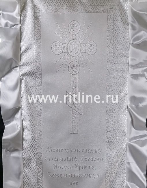 Комплект Элитный "Архангел" (парча серебряная с люрексом "Крест и Храм", волан) FITTONE LUXE