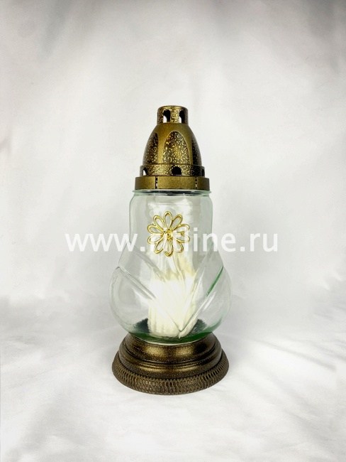 Лампада стекло, крышка пластик, прозрачный цвет, 250х130 "FITTONE"