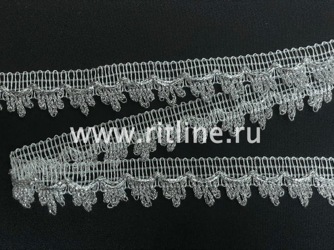 Тесьма 1763, серебро, шир. 2,6 см, 25 ярдов FITTONE