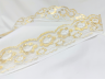 Кружево белое с золотом, шир. 6,4 см (под польское) FITTONE