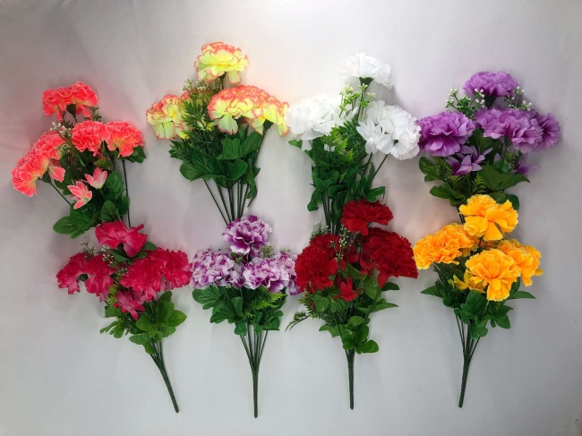 Букет гвоздик "FITTONE", 9г., выс. 42см, цв.микс