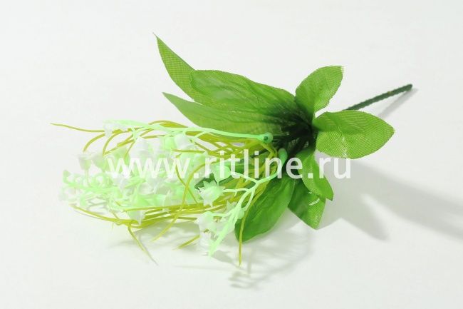 Букет ландышей "Fittone", 5групп, выс.22см, пластик, цв.белый снег