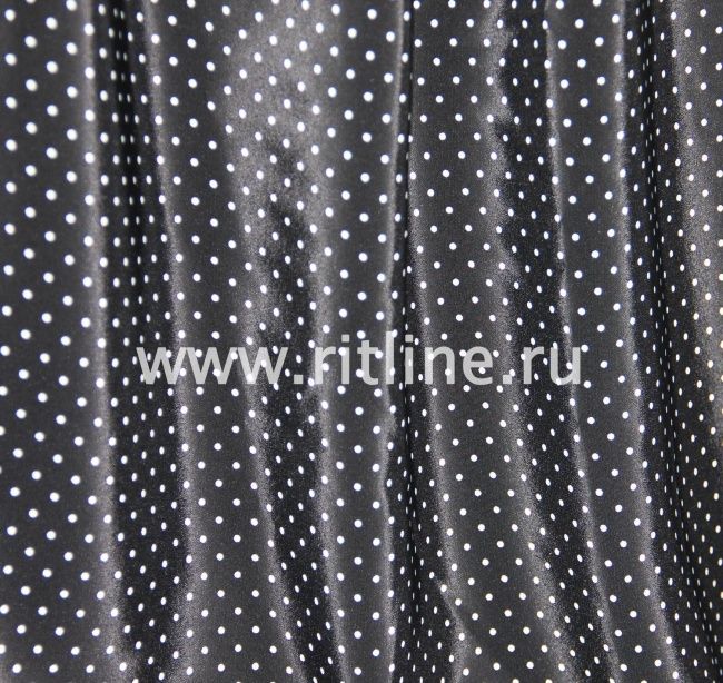 Крепдешин "Горошек", цв.черный, ширина 1,5 м