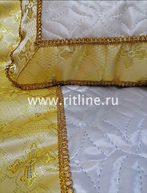 Комплект КТПВ (Н+П) (термостежка атлас белый, парча золото, волан, тесьма)  "FITTONE Luxe"