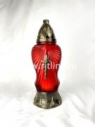 Лампада стеклянная (290х120, крышка пластик, цв. красный) FITTONE Лампада стеклянная (290х120, крышка пластик, цв. красный) FITTONE