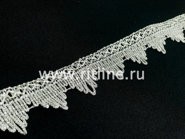 Тесьма 1755, серебро, шир. 3,7 см, 25 ярдов FITTONE