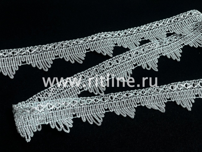 Тесьма 1755, серебро, шир. 3,7 см, 25 ярдов FITTONE
