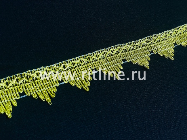 Тесьма 1755, светлое золото, шир. 3,7 см, 25 ярдов FITTONE