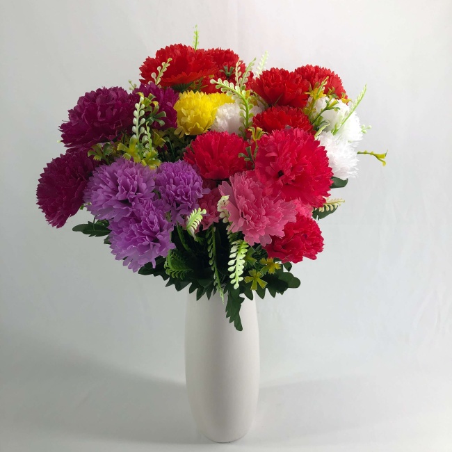 Букет гвоздика "FITTONE", 9г., выс. 54см, шелк, цв.микс