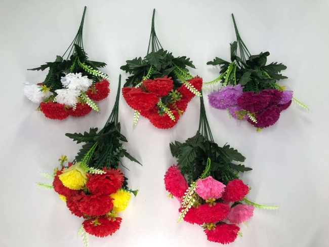 Букет гвоздика "FITTONE", 9г., выс. 54см, шелк, цв.микс