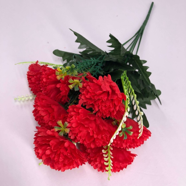 Букет гвоздика "FITTONE", 9г., выс. 54см, шелк, цв.микс