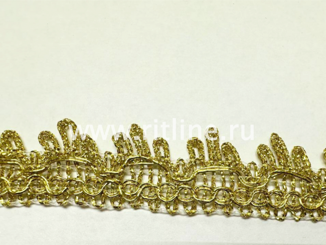 Тесьма 1259, светлое золото, шир. 2,7 см, 25 ярдов FITTONE