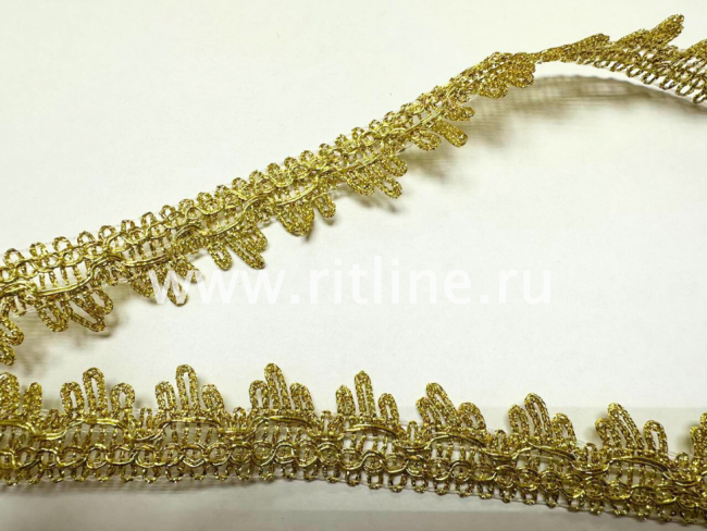 Тесьма 1259, светлое золото, шир. 2,7 см, 25 ярдов FITTONE