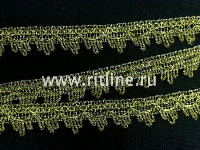 Тесьма 1259, светлое золото, шир. 2,7 см, 25 ярдов FITTONE