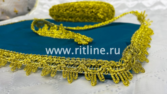 Тесьма 1259, светлое золото, шир. 2,7 см, 25 ярдов FITTONE