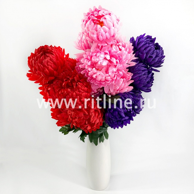 Букет хризантем ШАР "FITTONE", 7г, выс. 60см, цв.микс