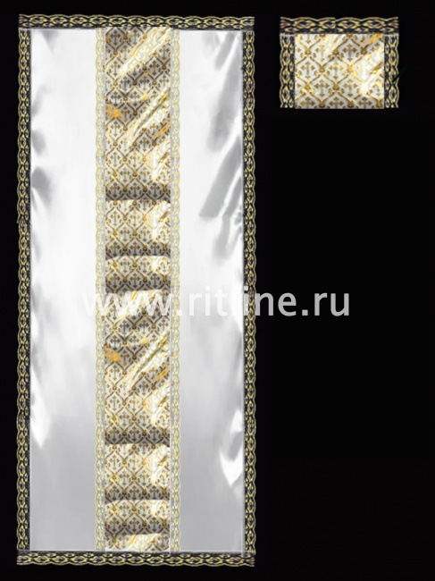 Комплект (атлас, атлас с золотым накатом "Ажурный крест", кружево) FITTONE