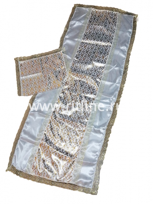 Комплект (атлас, атлас с золотым накатом "Ажурный крест", кружево) FITTONE