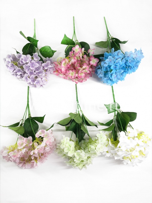 Букет гортензии "FITTONE", 5 ветвей по 24г, выс. 47см, цв.микс