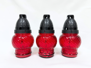 Лампада стеклянная залитая (150х80, крышка пластик, цв. красный) FITTONE