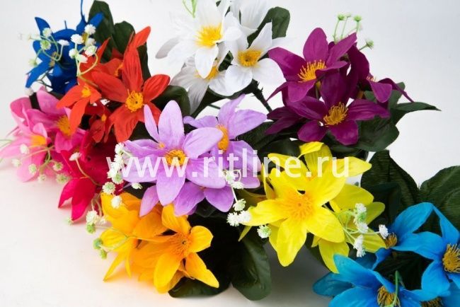 Букет орхидеи "Fittone", 5г, выс.20см, атлас, цв.микс