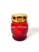 Лампада стеклянная (97х70, крышка металл, цв. красный) FITTONE Лампада стеклянная (97х70, крышка металл, цв. красный) FITTONE