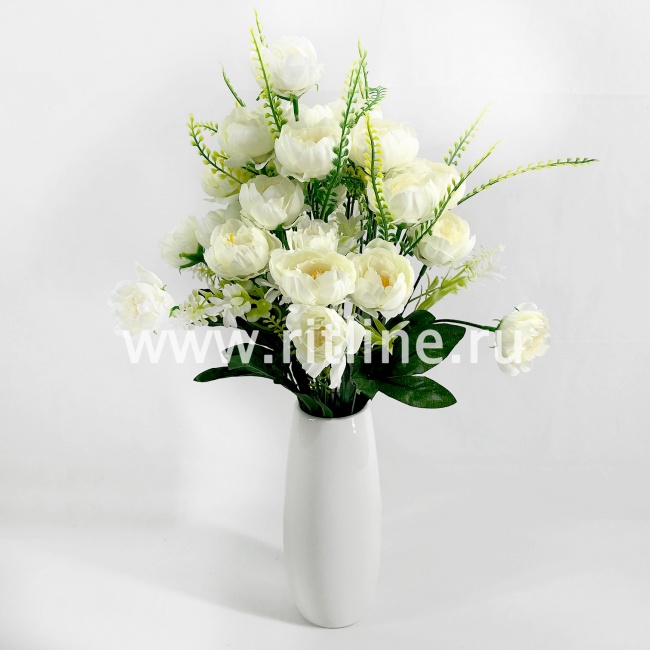 Букет пионов с травкой "FITTONE", 18г, выс. 52см, цв.микс
