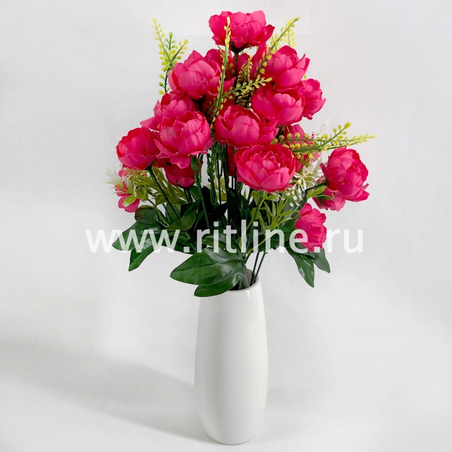 Букет пионов с травкой "FITTONE", 18г, выс. 52см, цв.микс