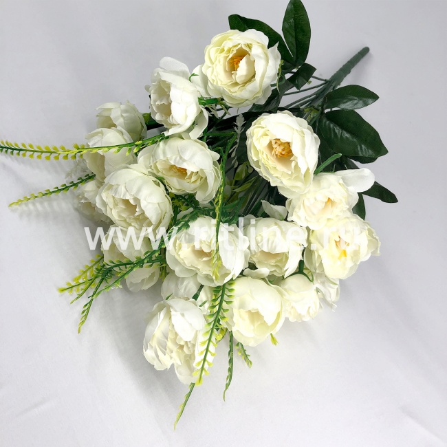 Букет пионов с травкой "FITTONE", 18г, выс. 52см, цв.микс