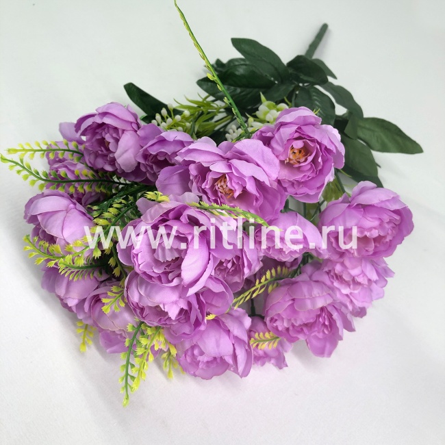 Букет пионов с травкой "FITTONE", 18г, выс. 52см, цв.микс