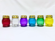 Лампада стеклянная (97х70, крышка металл, цв. микс с прозрачным) FITTONE