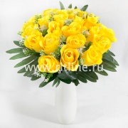 Букет роз с травкой "FITTONE", 24г, выс. 40см, цв.микс