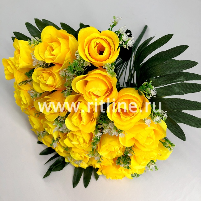 Букет роз с травкой "FITTONE", 24г, выс. 40см, цв.микс Букет роз с травкой "FITTONE", 24г, выс. 40см, цв.микс