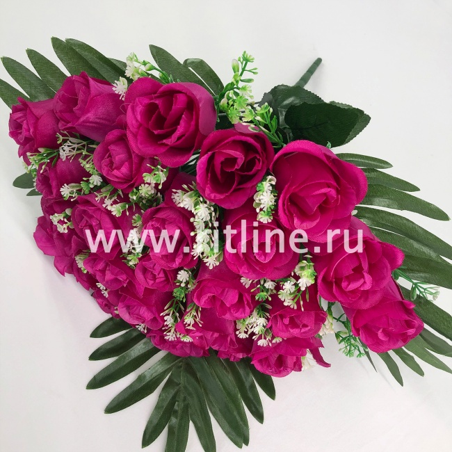 Букет роз с травкой "FITTONE", 24г, выс. 40см, цв.микс Букет роз с травкой "FITTONE", 24г, выс. 40см, цв.микс