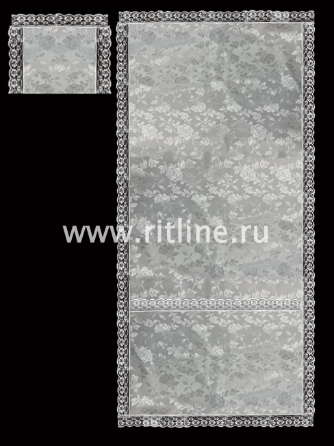 Комплект (атлас-жаккард, кружево белое) FITTONE