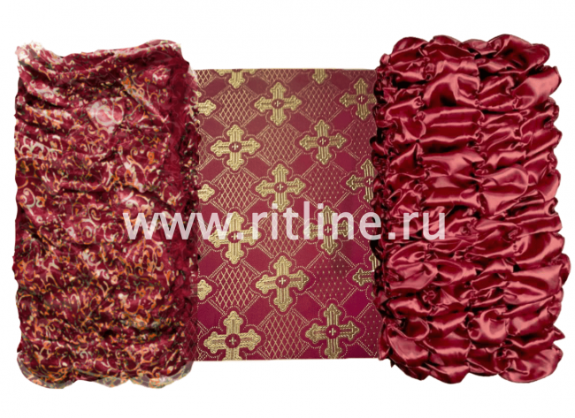 Обивка атласная (верх парча с крестом + боковины атлас и органза) FITTONE