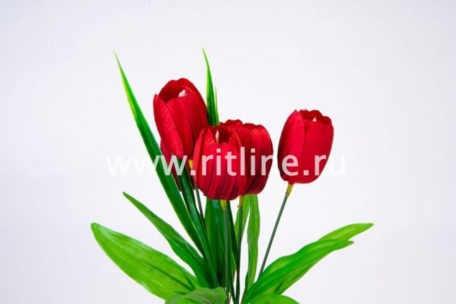 Букет тюльпанов "Fittone", 6г, выс.30см, плотный атлас, цв.микс